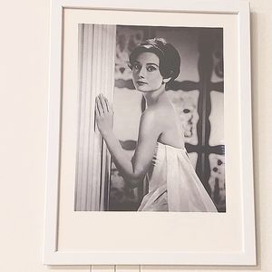 Retro Audrey Hepburn Poster in White Frame